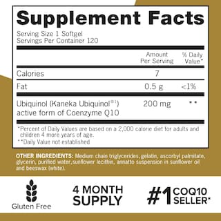 Foto 5 | Foto 5 | Suplemento: Qunol, Ubiquinol, Coenzima Q10, 200 Mg, Cápsulas Blandas, 120 Unidades - Venta Internacional.