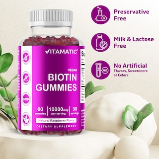 Foto 3 | Foto 3 | Suplemento Vitamático De Biotina En Gomitas De 10.000 Mcg Para Cabello 60% Vegano - Venta Internacional.