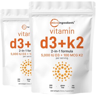 Foto 1 | Foto 1 | Suplemento De Microingredientes: Vitamina D3 5000 Ui + K2 300 Cápsulas Blandas - Venta Internacional.
