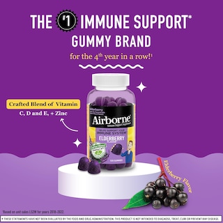 Foto 2 | Foto 2 | Gomitas Airborne Elderberry + Zinc Y Vitamina C 130 Unidades - Venta Internacional.