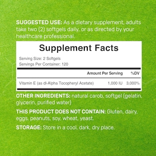 Foto 2 | Foto 2 | Suplementos De Vitamina E, Suplemento De Oferta De 1000 Ui, 240 Cápsulas Blandas - Venta Internacional.