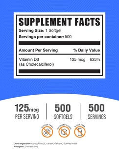 Foto 2 | Foto 2 | Cápsulas Blandas De Vitamina D3 De 5000 Ui De Supplement Bulksupplements.com - Venta Internacional.
