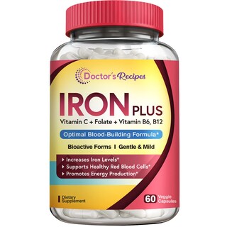 Foto 1 | Foto 1 | Suplemento De Hierro Doctor's Recipes Iron Plus 60 Cápsulas Veganas - Venta Internacional.