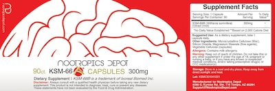 Foto 3 | Foto 3 | Suplemento Nootropics Depot Ksm-66 Ashwagandha 300 Mg 90 Cápsulas - Venta Internacional.