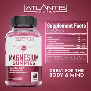 Foto 5 | Foto 5 | Gomitas De Magnesio Atlantis Nutrition 770 Mg De Citrato De Magnesio - Venta Internacional.
