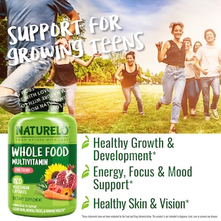 Foto 6 | Foto 6 | Suplemento Multivitamínico Naturelo Whole Food Teens 180 Cápsulas - Venta Internacional.