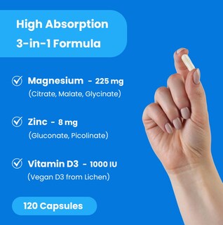 Foto 2 | Foto 2 | Suplemento Nutrachamps De Magnesio, Zinc Y Vitamina D3, 120 Cápsulas - Venta Internacional.