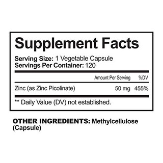 Foto 2 | Foto 2 | Suplemento De Zinc Nutriflair Picolinato De Zinc 50 Mg 120 Cápsulas - Venta Internacional.