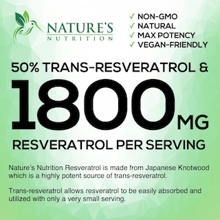 Foto 5 | Foto 5 | Suplemento Nature's Nutrition Resveratrol 1800 Mg 120 Cápsulas - Venta Internacional.