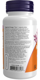 Foto 3 | Foto 3 | Suplemento Now Foods, Resveratrol Natural, 200 Mg, 60 Cápsulas Vegetarianas - Venta Internacional.
