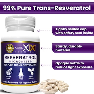 Foto 4 | Foto 4 | Suplemento Genex 99% Trans-resveratrol Micronizado 1000 Mg 120 Cápsulas - Venta Internacional.