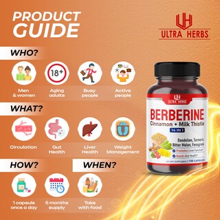 Foto 5 | Foto 5 | Suplemento De 12,200 Mg De Berberina Premium De Ultra Herbs Con Canela - Venta Internacional.