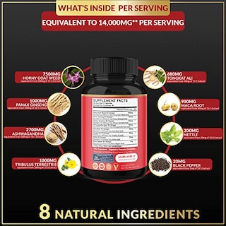 Foto 3 | Foto 3 | Suplemento Bmvinvol Horny Goat Weed 14000 Mg Con Maca, Tribulu - Venta Internacional.