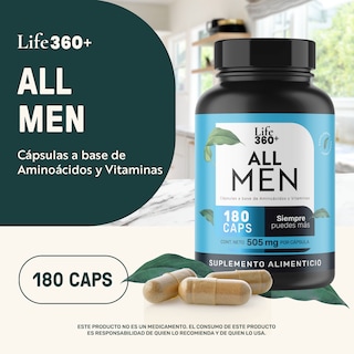Foto 4 | Foto 4 | Life 360+ All Men 180 Cápsulas Aminoácidos Y Vitaminas