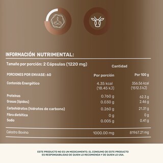 Foto 5 | Foto 5 | Life 360+ Colostrum Moo 120 Cápsulas Calostro Bovino