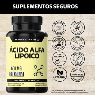 Foto 2 | Foto 2 | Suplemento Alimenticio Beyond Vitamins Ácido Alfa Lipóico (ala) 600mg 60 Cápsulas