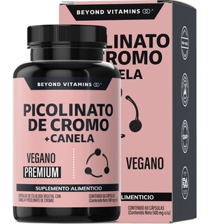 Foto 1 | Foto 1 | Suplemento Alimenticio Beyond Vitamins Picolinato De Cromo Con Canela 60 Cápsulas