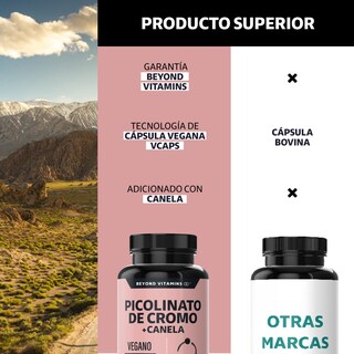 Foto 3 | Foto 3 | Suplemento Alimenticio Beyond Vitamins Picolinato De Cromo Con Canela 60 Cápsulas