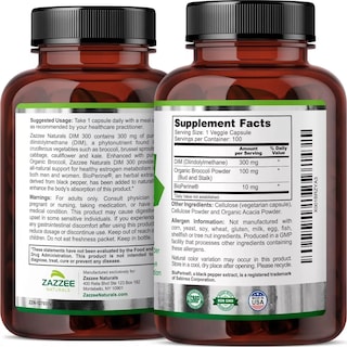 Foto 3 | Foto 3 | Suplemento Zazzee Dim Bioperine 300 Mg Brócoli Orgánico, Ayuda A La Piel, Hormonas Y Antioxidante 100 Cápsulas