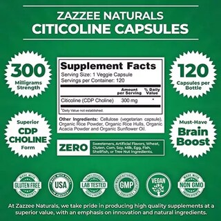 Foto 2 | Foto 2 | Zazzee Citicoline Citicolina Mejora Tu Memoria Y Enfoque De Manera Natural 300mg 120 Cápsulas