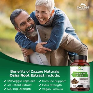 Foto 3 | Foto 4 | Zazzee Osha Root 500 Mg Salud Respiratoria Resfriados Y Antiinflamatorio 120 Cápsulas