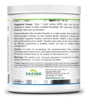 Foto 5 | Foto 5 | Suplemento Zazzee Naturals Myo-inositol Powder Regulación Hormonal Y Mejora De La Fertilidad 366g