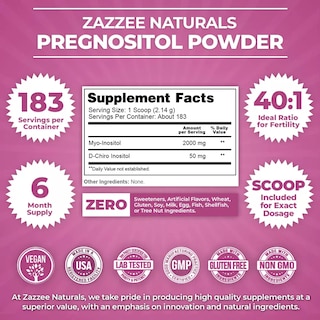 Foto 3 | Foto 3 | Zazzee Pregnositol Equilibrio Hormonal Y Apoyo A La Fertilidad 392g