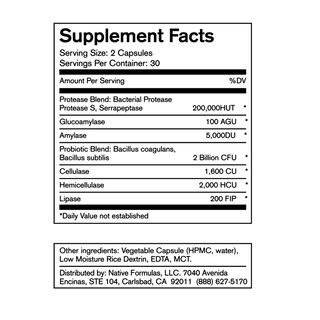 Foto 5 | Foto 5 | Suplemento Native Formulas Restore 3 Proteolitic Enzyme & Sp - Venta Internacional.