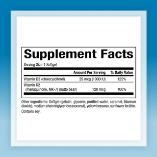 Foto 6 | Foto 6 | Complemente Los Factores Naturales Con Vitamina D3 Y K2 1000 Ui/120 Mcg - Venta Internacional.