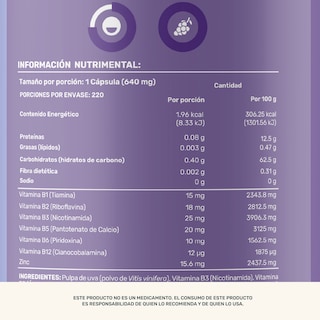 Foto 5 | Foto 5 | Life 360+ Vitamins-b Grape 220 Caps Vitaminas Del Complejo B