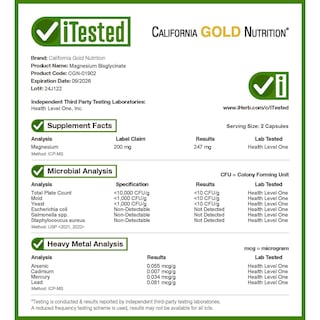 Foto 4 | Foto 4 | Suplemento De Bisglicinato De Magnesio De California Gold Nutrition 240 Cápsulas - Venta Internacional.