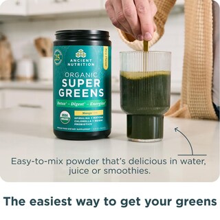 Foto 4 | Foto 4 | Mango Orgánico Supergreens En Polvo Ancient Nutrition, 200 Ml - Venta Internacional.