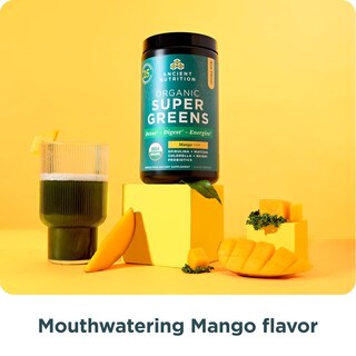 Foto 5 | Foto 5 | Mango Orgánico Supergreens En Polvo Ancient Nutrition, 200 Ml - Venta Internacional.