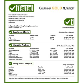 Foto 4 | Foto 4 | Suplemento California Gold Nutrition De Zinc-l-carnosina 90 Cápsulas - Venta Internacional.