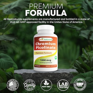 Foto 5 | Foto 5 | Suplemento Best Naturals Picolinato de Cromo 1000 MCG 240 Tabletas - Venta Internacional