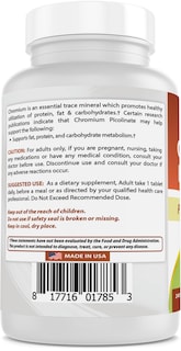 Foto 6 | Foto 6 | Suplemento Best Naturals Picolinato de Cromo 1000 MCG 240 Tabletas - Venta Internacional