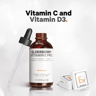 Foto 5 | Foto 5 | Suplemento Codeage Elderberry Vitamins Pro de 120 ml con Vitamina C D3 y Zinc - Venta Internacional