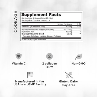 Foto 2 | Foto 2 | Péptidos de Colágeno en Polvo Codeage Vitamina C 20 G por Porción - Venta Internacional