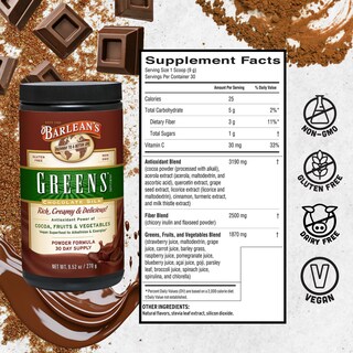 Foto 6 | Foto 6 | Suplemento Barlean's Chocolate Greens En Polvo 280 Ml - Venta Internacional