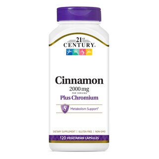 Foto 1 | Foto 1 | Suplemento 21st Century Cinnamon 2000 Mg Con Cromo 120 Cápsulas - Venta Internacional