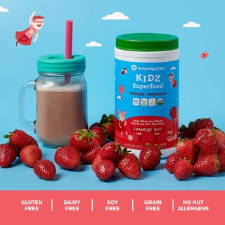 Foto 5 | Foto 5 | Suplemento Amazing Grass Kidz Superfood Strawberry, 15 Porciones - Venta Internacional.