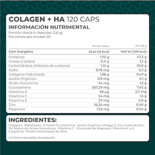 Foto 4 | Foto 4 | Suplemento Alimenticio Pronat Colágeno Hidrolizado +ha 120 Cápsulas