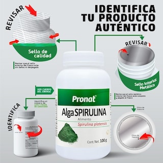 Foto 6 | Foto 6 | Suplemento Alimenticio Pronat Alga Spirulina Orgánica Polvo 100 GR
