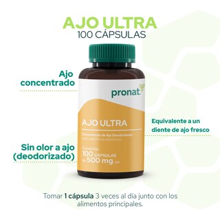Foto 5 | Foto 5 | Suplemento Alimenticio Pronat Ajo Ultra 100 Cápsulas