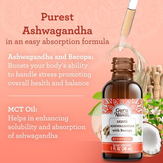 Foto 2 | Foto 2 | Suplemento Gurunanda Liquid Ashwagandha Con Bacopa 30 Ml - Venta Internacional.
