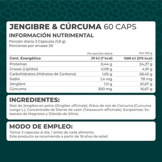 Foto 4 | Foto 4 | Suplemento Alimenticio Pronat Jengibre & Curcuma 60 Cápsulas