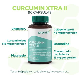 Foto 5 | Foto 5 | Suplemento Alimenticio Pronat Curcumin Xtra Colágeno Tipo 2 90 Cápsulas