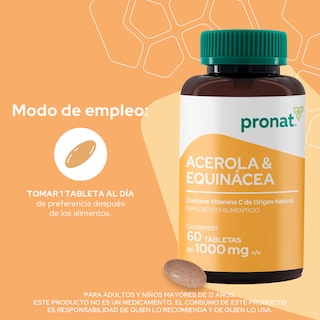 Foto 7 | Foto 7 | Suplemento Alimenticio Pronalt Acerola & Equinacea con Vitamina C 60 Tabletas