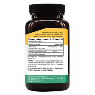 Foto 2 | Foto 2 | Suplementos Country Life Quercetin + D3 90 Comprimidos - Venta Internacional.