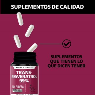 Foto 4 | Foto 4 | Suplemento Alimenticio Trans Resveratrol Con Calcio Beyond Vitamins 60 Cápsulas